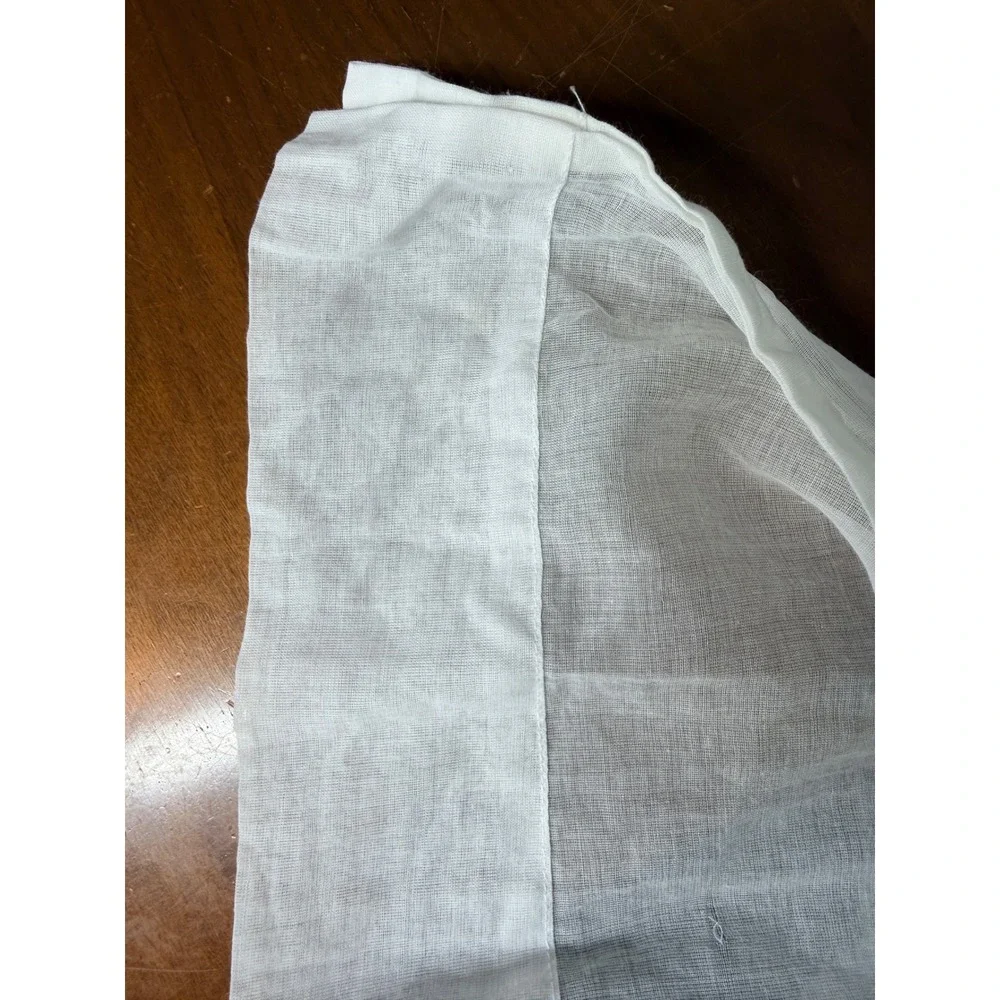Pottery Barn Window Curtain Panel 44x96 White Cotton Voile Sheer Rod Pocket